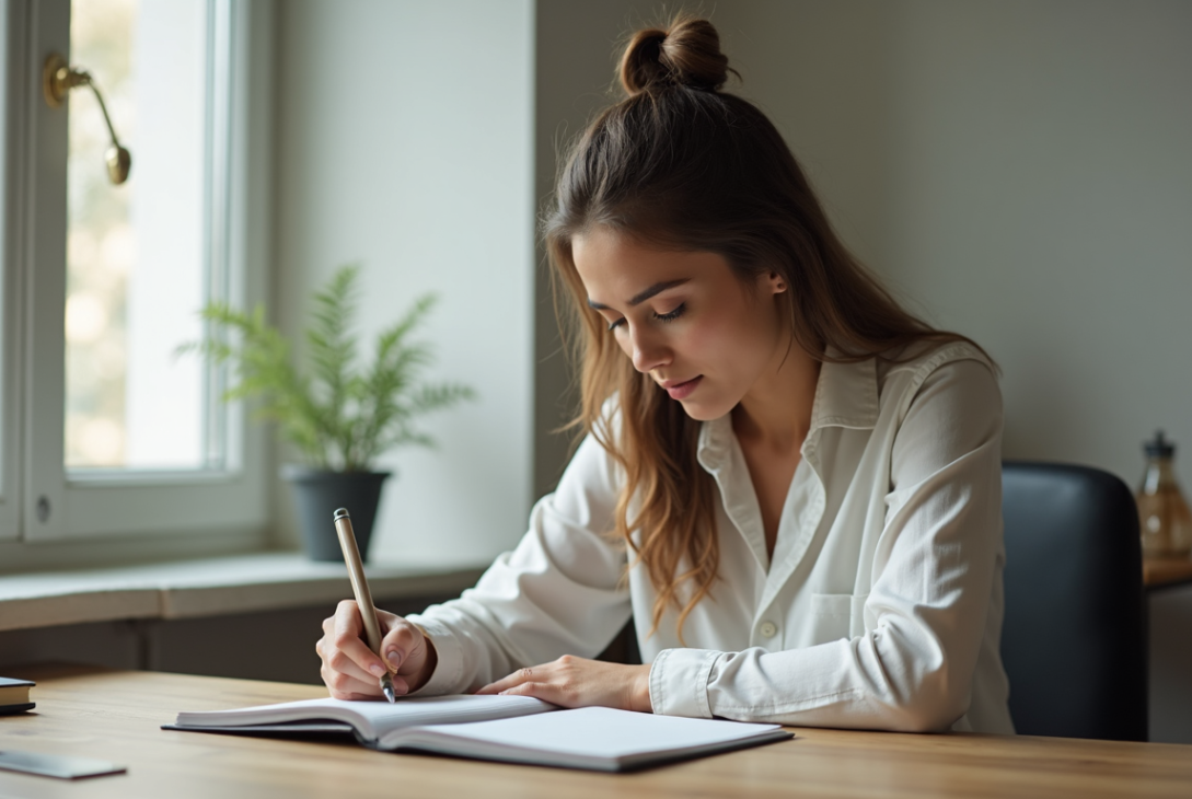 Realistic-photo-of-an-adult-sitting-at-a-desk-