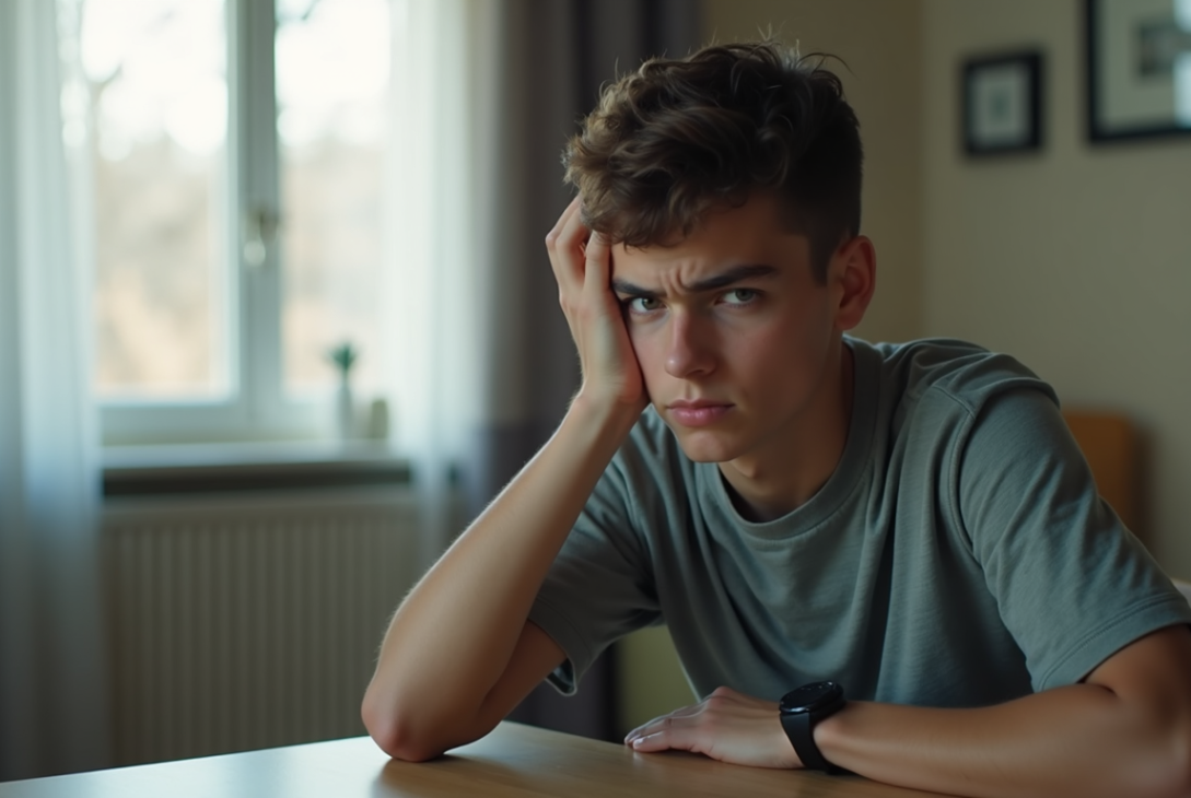 person feeling physical tension despite being calm