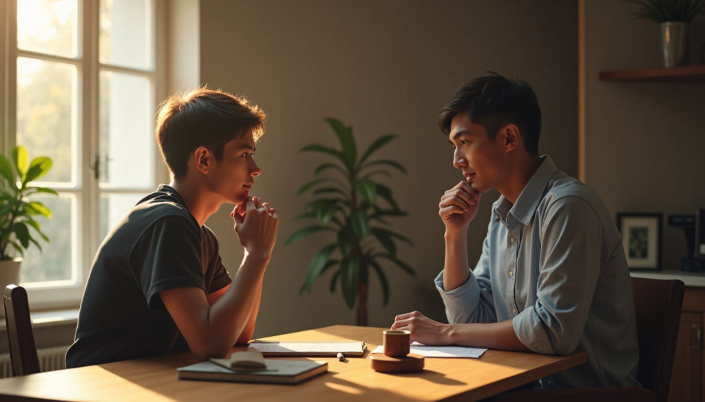 person thinking deeply before making a decision