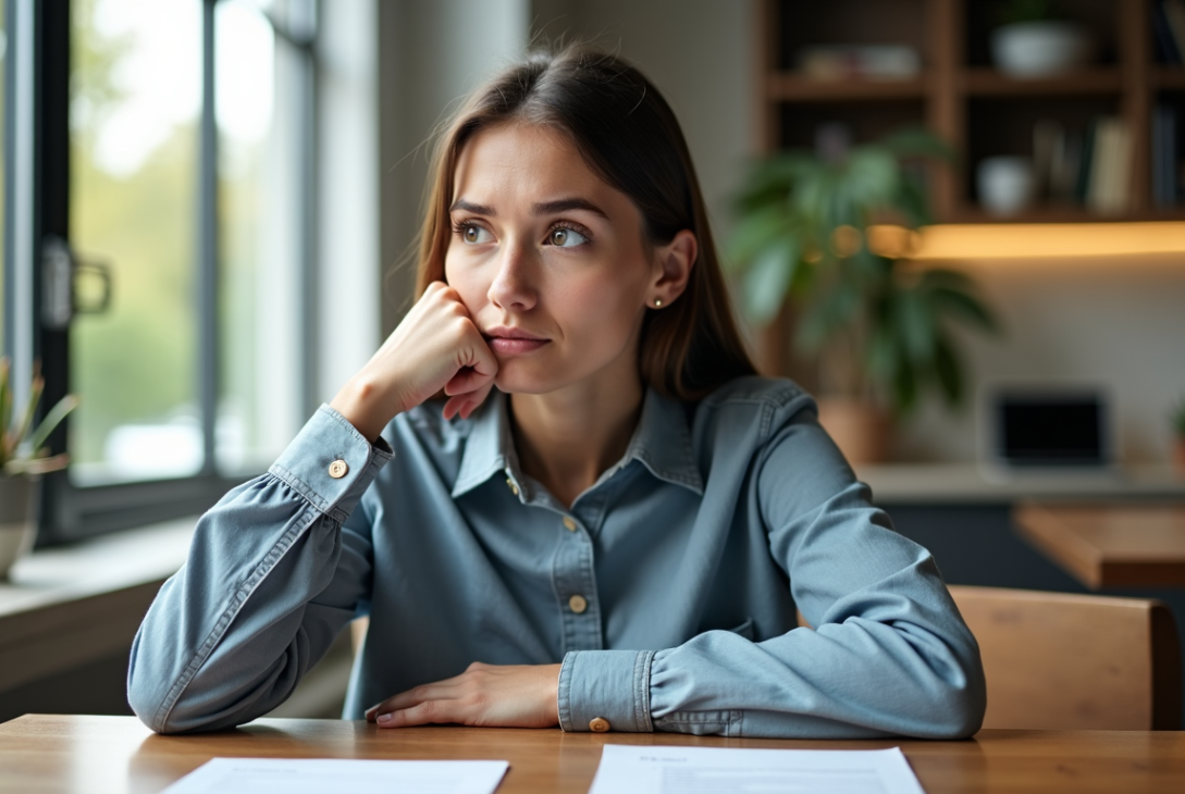 person struggling to decide between two options