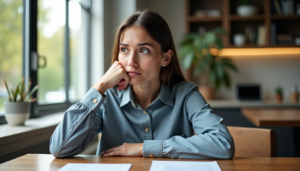 person struggling to decide between two options