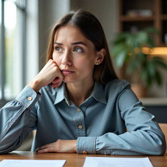 person struggling to decide between two options