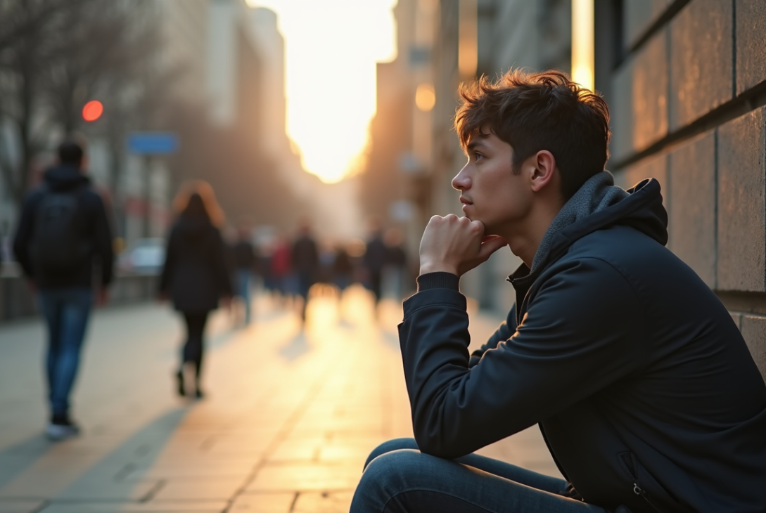 person feeling behind in life while comparing to others