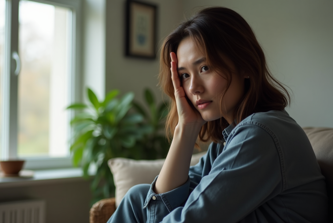 person feeling uneasy and on edge without clear reason