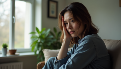 person feeling uneasy and on edge without clear reason