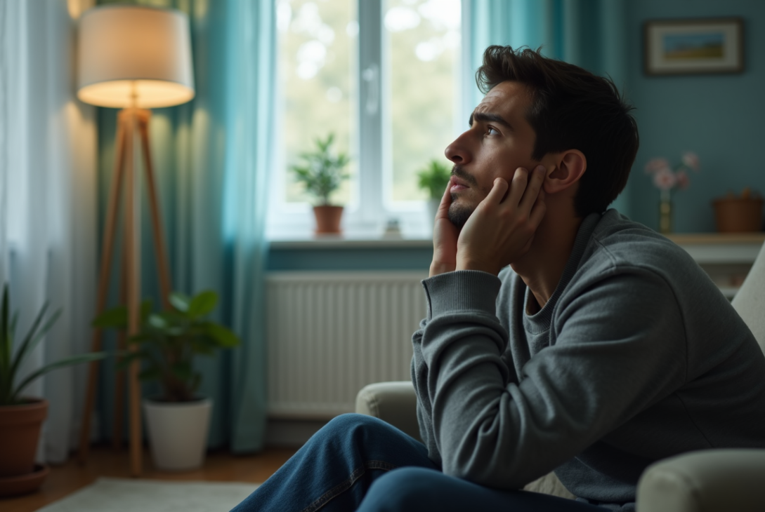 person imagining negative worst case scenarios