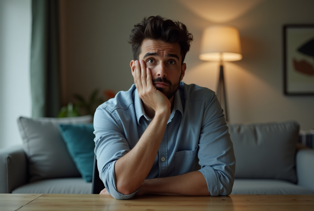 person feeling mentally cluttered and overwhelmed