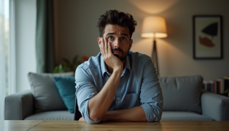 person feeling mentally cluttered and overwhelmed