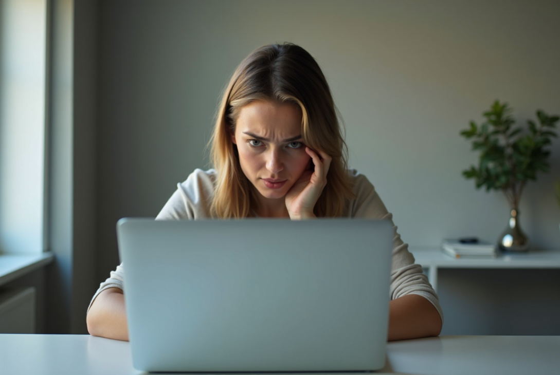 person struggling to start work due to mental resistance