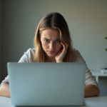 person struggling to start work due to mental resistance