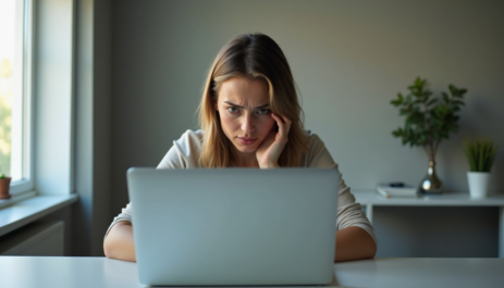 person struggling to start work due to mental resistance