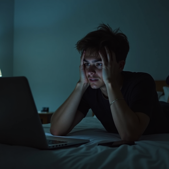 person feeling mentally active and unable to switch off