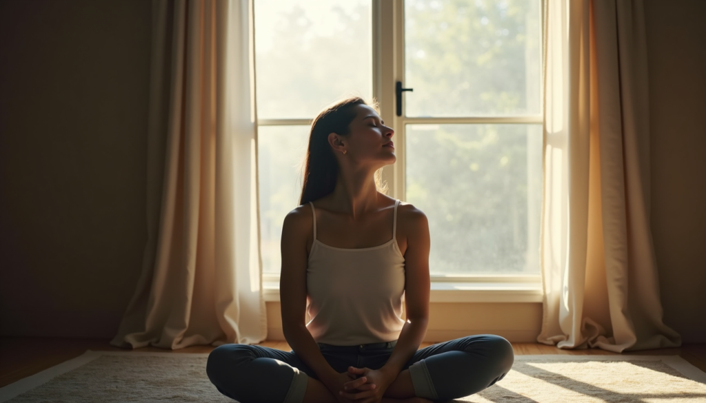 person feeling calm without needing constant distraction