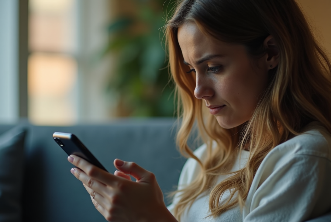 person constantly distracted using phone to avoid thoughts