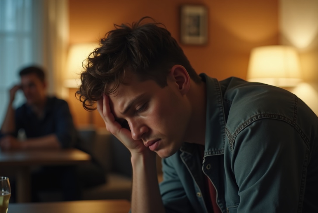 person feeling emotionally drained after social interaction