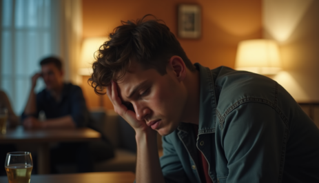 person feeling emotionally drained after social interaction