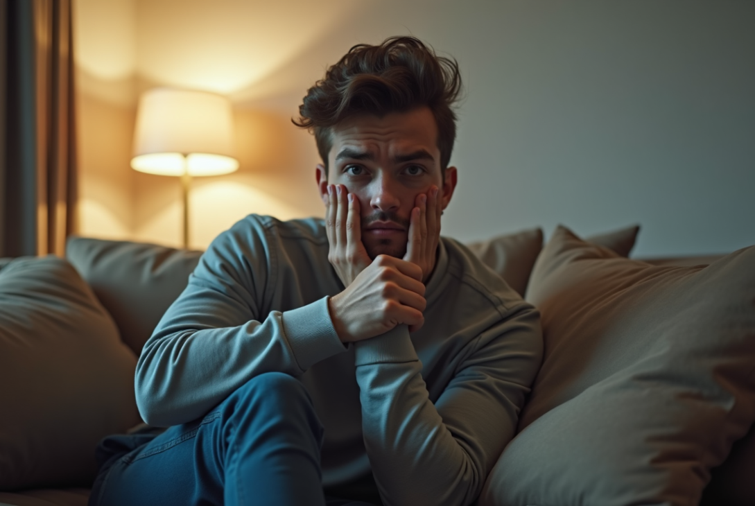 person feeling guilty while trying to rest