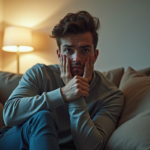 person feeling guilty while trying to rest