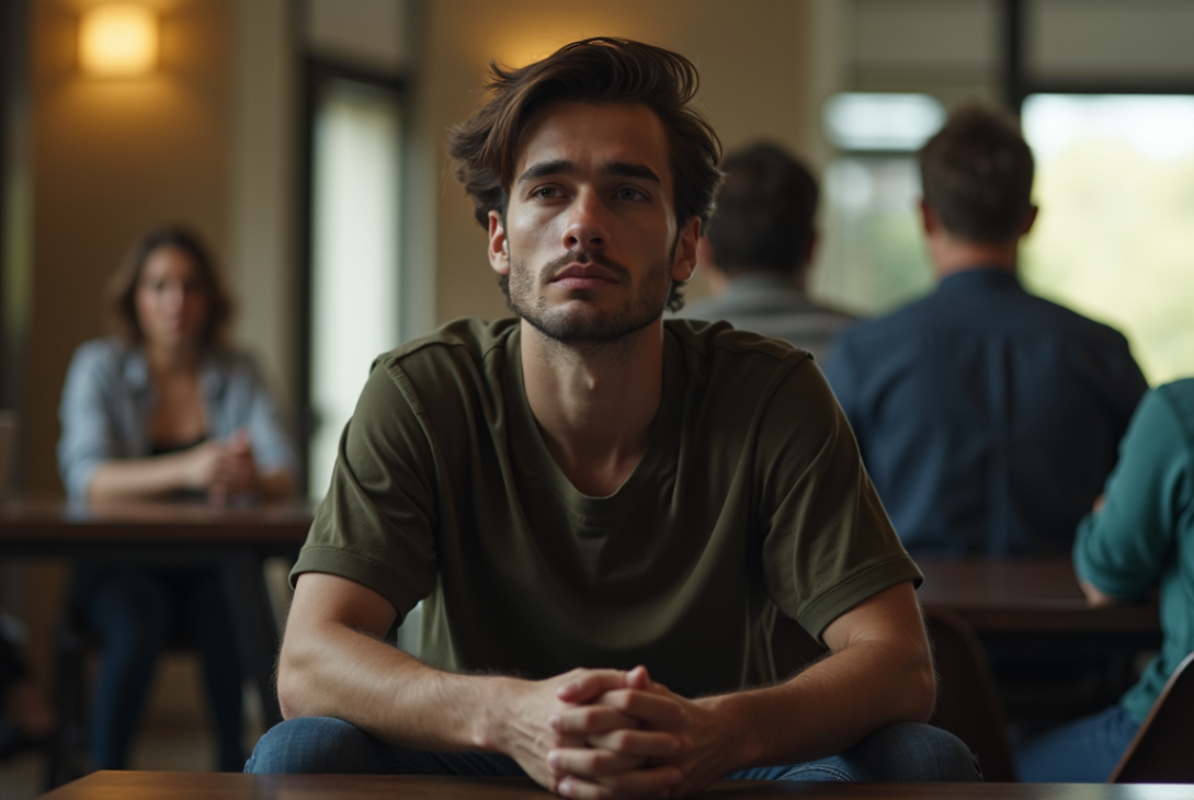 person feeling emotionally drained around other people