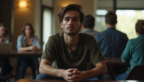person feeling emotionally drained around other people