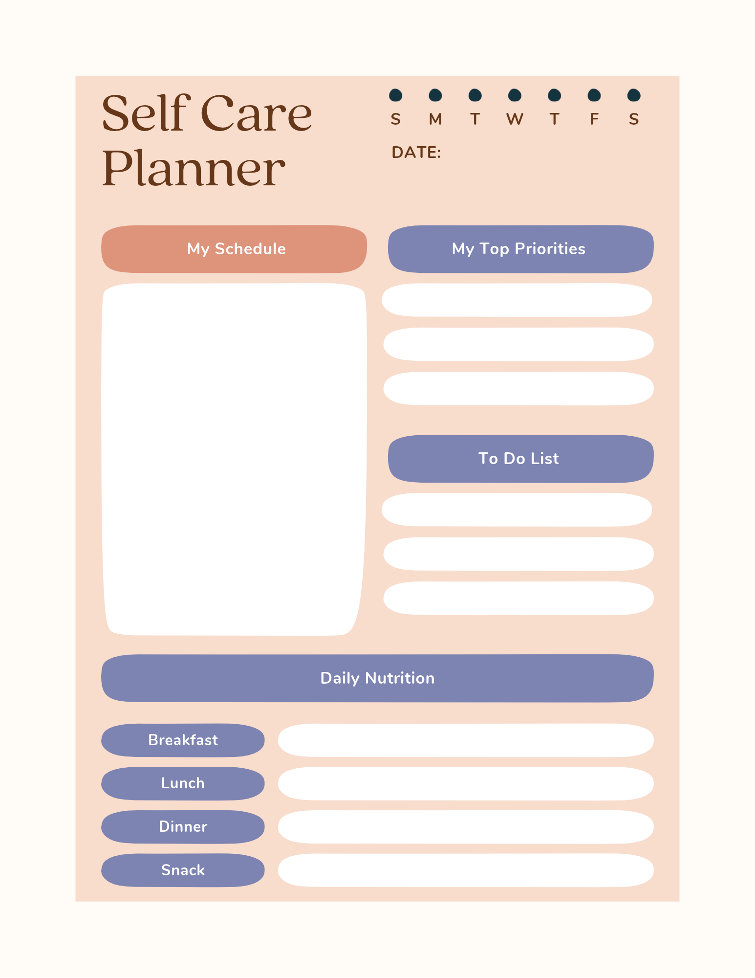 Self-Care Planner Printable – Daily Wellness & Reflection - Image 3