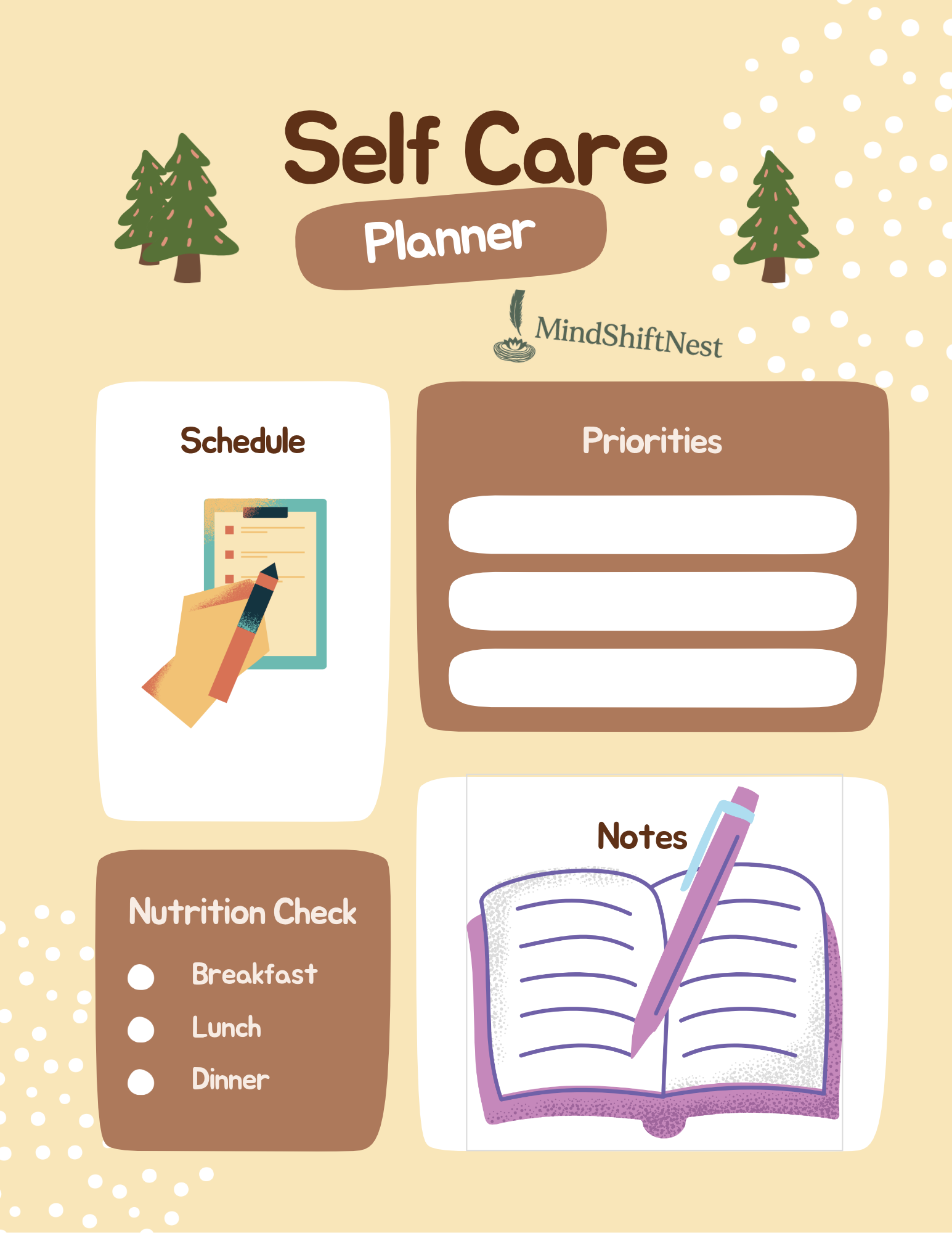 Self-Care Planner Printable – Daily Wellness & Reflection