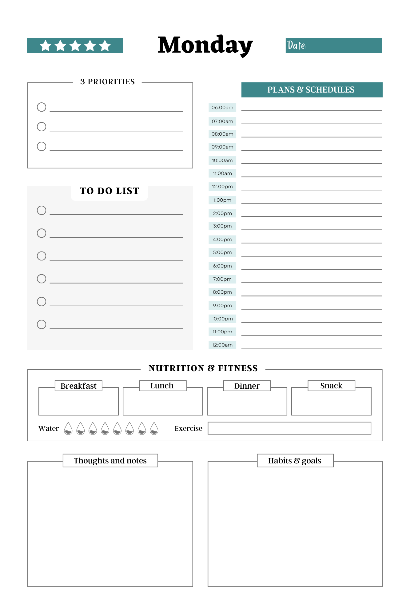 Daily Planner Printable – Priorities, Tasks & Goals - Image 3