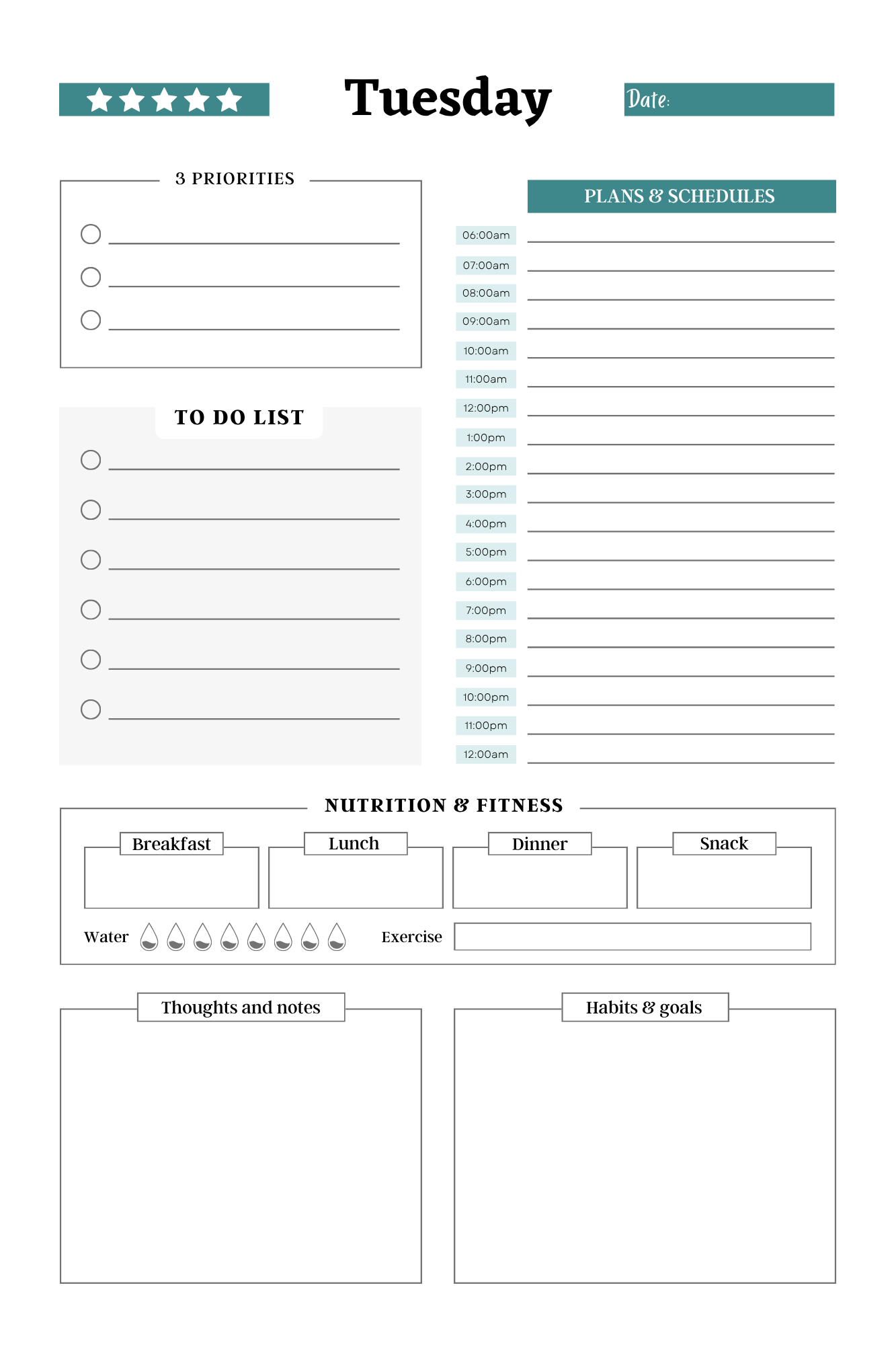 Daily Planner Printable – Priorities, Tasks & Goals - Image 2